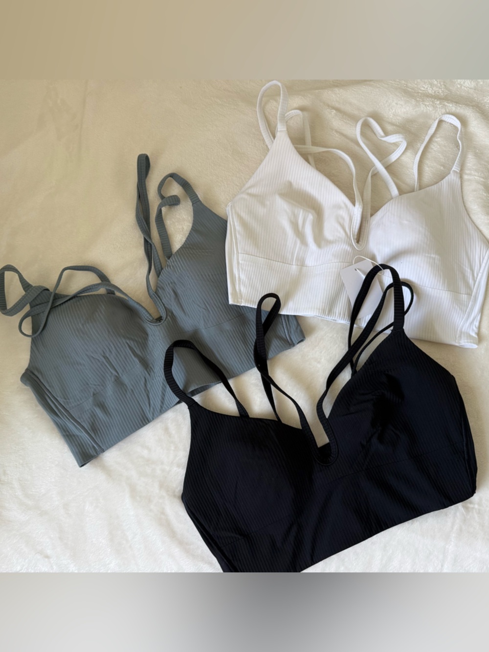 Like a Cloud Strappy Ribbed Bra B/C - bundle of 3